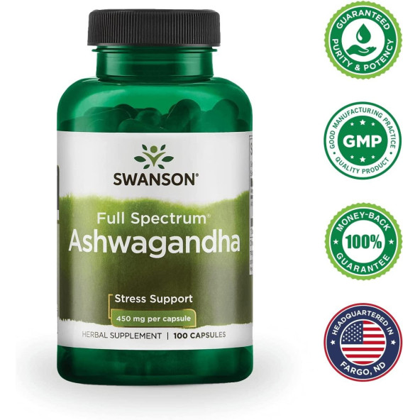 Swanson Full Spectrum 450MG 100 Capsul Orj Amerikan Ürünü)