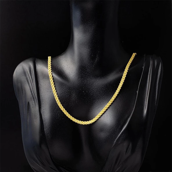 Halat Burma Zincirli Sarı Altın Spor Set - Resim 2