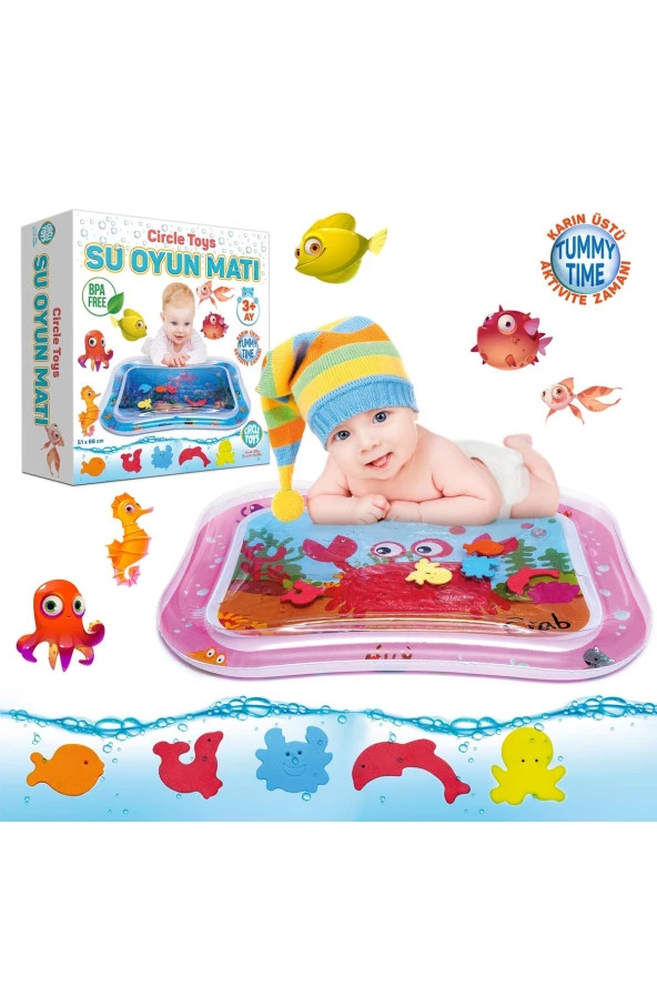 Bebek Su Matı Tummy Time Aktivite Oyuncağı Su Havuzu