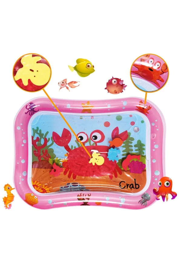 Bebek Su Matı Tummy Time Aktivite Oyuncağı Su Havuzu - 7