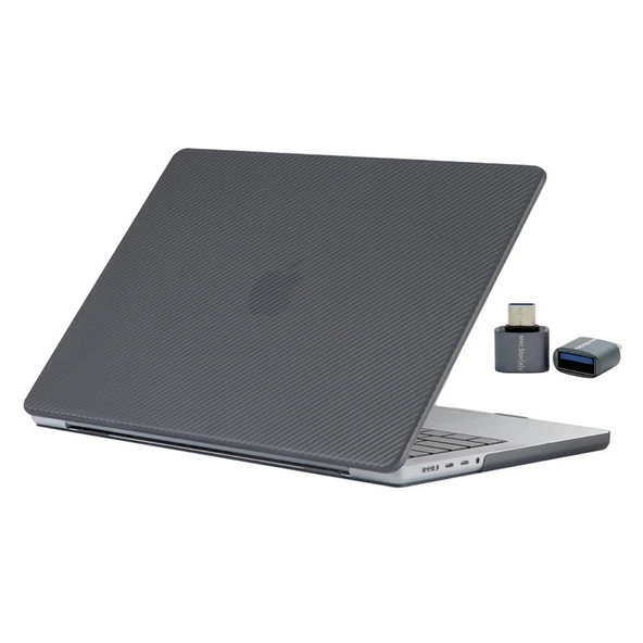 MacBook Kılıf 16.2 inç M4-M3-M2-M1 Sert Kapak TPU Karbon Fiber Kaplama ürün görseli 1