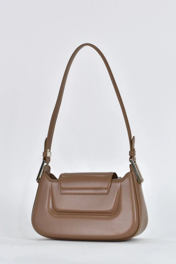 Elatae Kadın Omuz Askılı Günlük Çapraz El Çantası Vizon 17559 - Resim 5