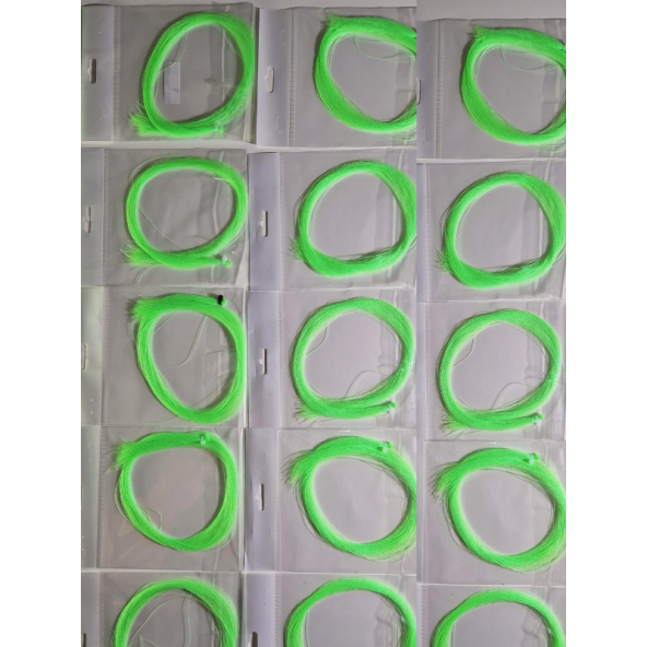 eagenset Koyu Fıstık Yeşili Ultraviyole (UV) Neon Işıkta Parlayan Poşet Çapari Simi, Jig Yapım Malzemesi - 5