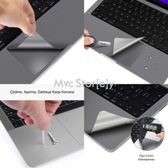 Macbook Pro 16 inç Kılıf Touchpad Sticker Film Koruyucu (2019 Yılı Cihazı) A2141 ile Uyumlu - 3