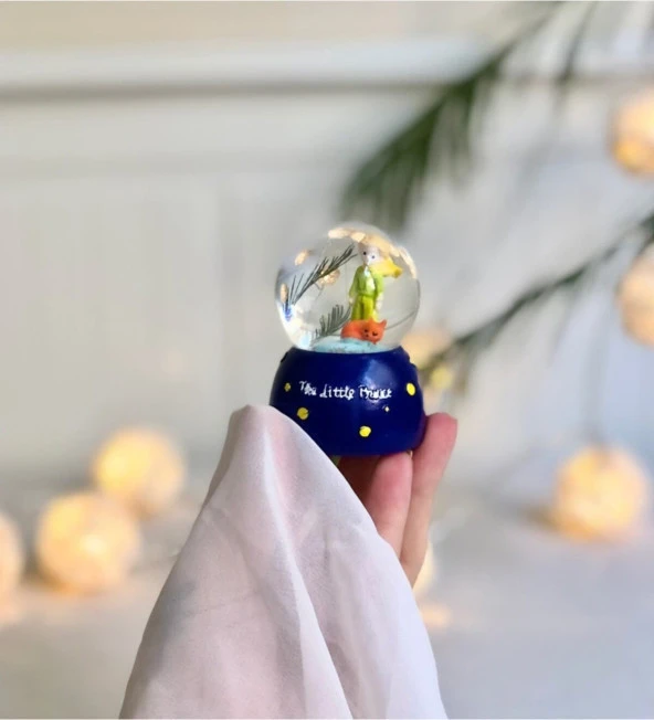 Mini Boy Küçük Prens Kar Küresi Işıklı 6.5 cm Dekoratif Hediyelik - 2