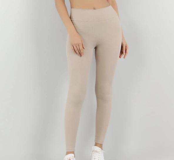 KOTA Kadın Toparlayıcı Fitilli Yüksek Bel Kumaş Tayt 4117 - 3