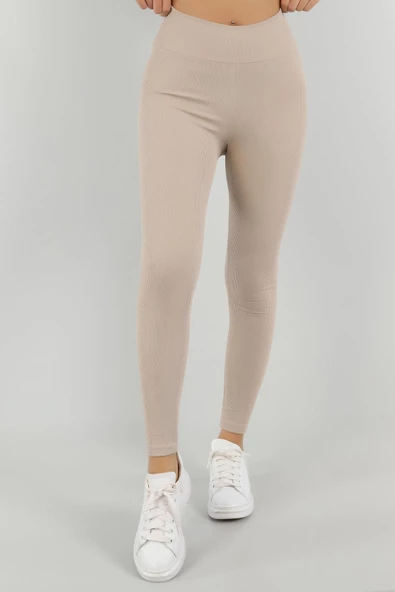 KOTA Kadın Toparlayıcı Fitilli Yüksek Bel Kumaş Tayt 4117 - 2