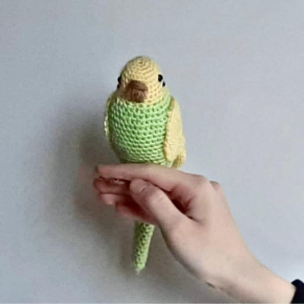 Amigurumi Örgü Oyuncak Muhabbet Kuşu Sarı Yeşil - 2