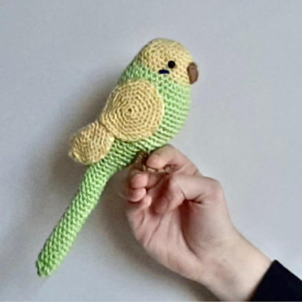 Amigurumi Örgü Oyuncak Muhabbet Kuşu Sarı Yeşil - 4