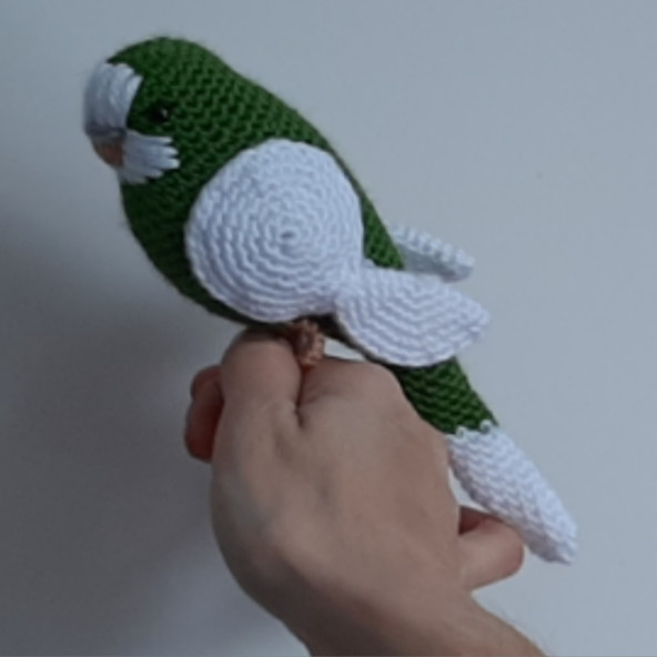 Amigurumi Örgü Oyuncak Muhabbet Kuşu Koyu Yeşil - 2