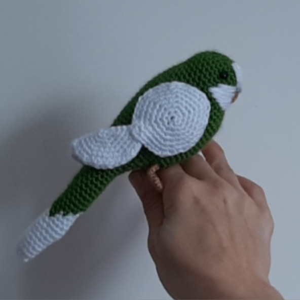 Amigurumi Örgü Oyuncak Muhabbet Kuşu Koyu Yeşil - 4