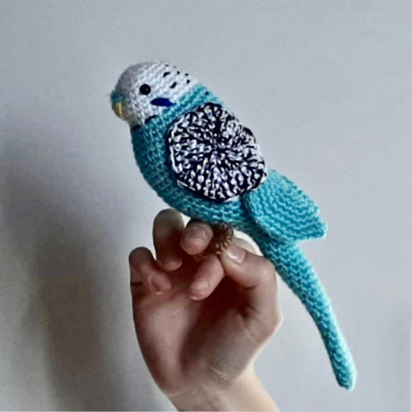 Amigurumi Örgü Oyuncak Muhabbet Kuşu Turkuaz