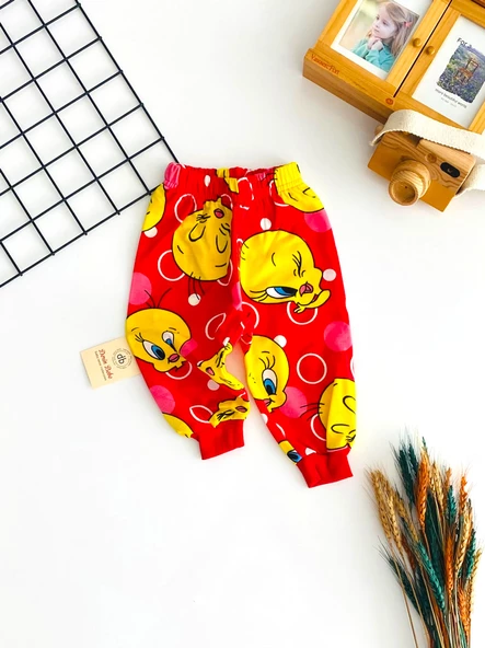 Neşeli Bebekler Tweety Baskılı Tek Alt Kırmızı ürün görseli