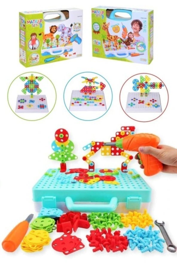 3 D Stem Eğitici Matkap Seti Hayvanlar