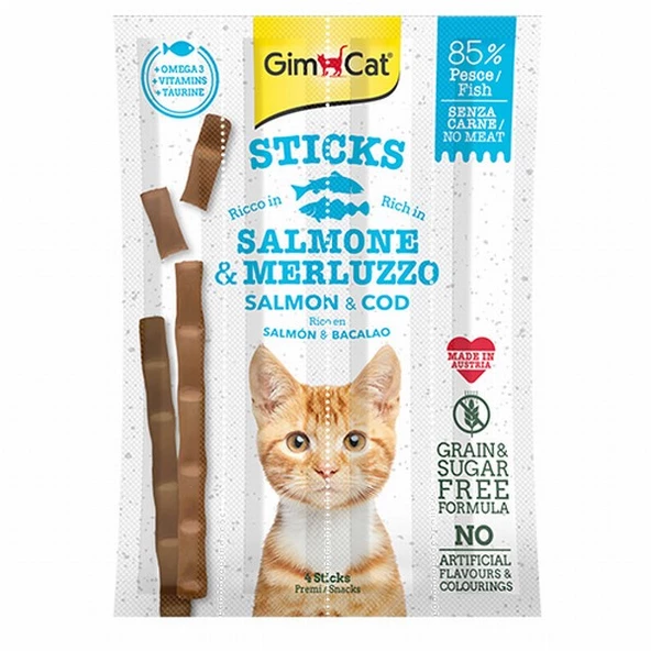GimCat Sticks Alabalıklı ve Somonlu Kedi Ödül Çubukları 20 Gr ürün görseli 1