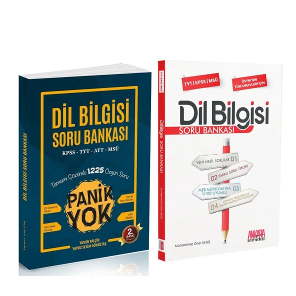Panik Yok TYT AYT MSÜ ve AKM Dil Bilgisi Soru Bankası Seti 2 Kitap