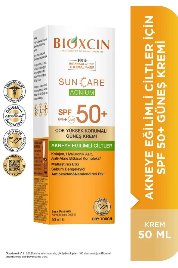 BİOXCİN Sun Care Akneye Eğilimli Ciltler Için Güneş Kremi 50 Spf - Akne, Dry Touch, Mat