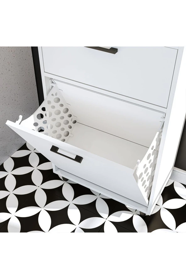 ROOMART Çamaşır Sepetli Banyo Dolabı, Çok Amaçlı Çekmeceli Dolap 60 x 200 cm - 6