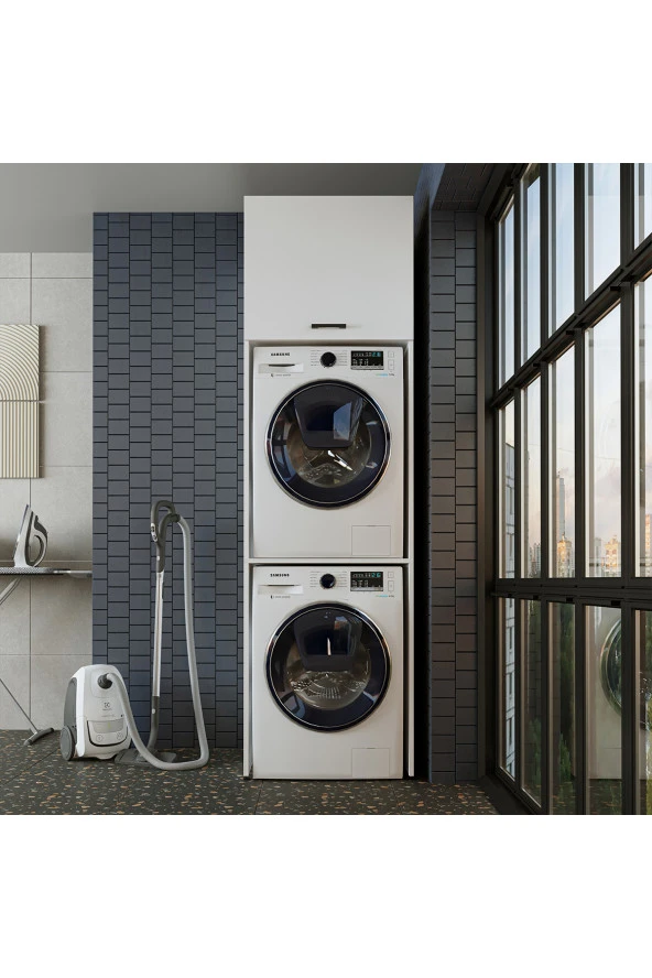 ROOMART Banyo Dolabı 231,2 x 67 cm Çamaşır Ve Kurutma Makinesi Dolabı