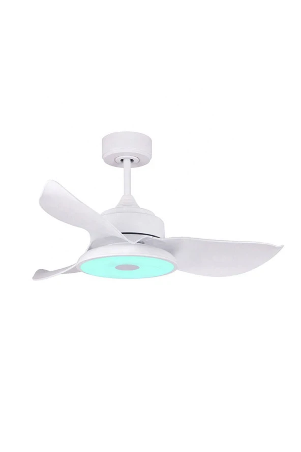 Alsanfan Melodi Beyaz Bluetooth Hoparlör Rgb Led Aydınlatmalı Tavan Vantilatörü 91Cm - 2