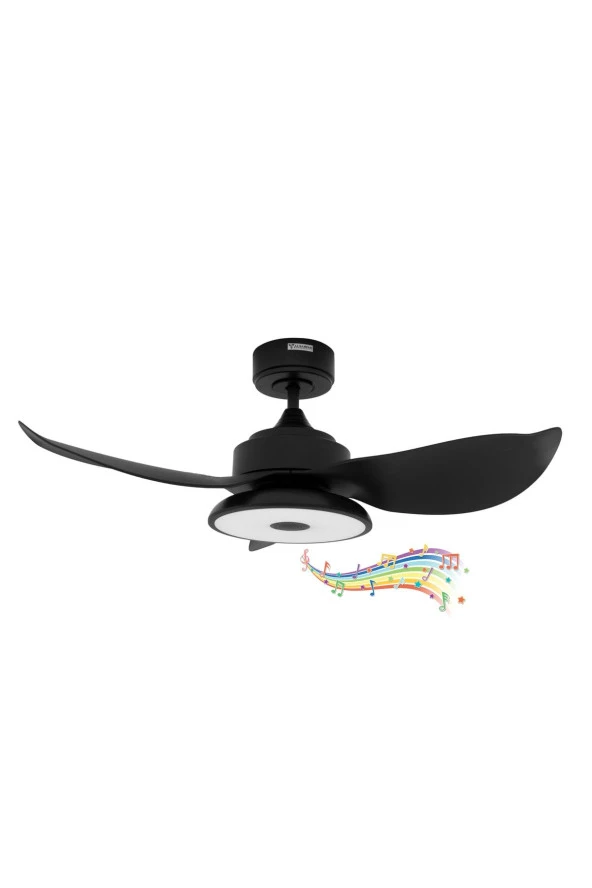 Alsanfan Melodi Siyah Bluetooth Hoparlörlü Rgb Led Aydınlatmalı 91cm Tavan Vantilatörü - 2