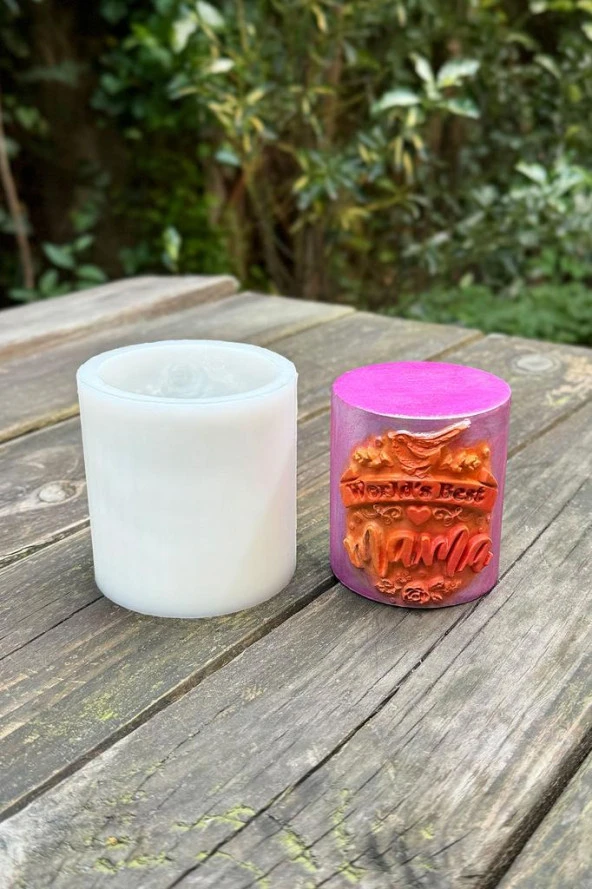 Anneler Günü Silindir Silikon Mum Kalıbı ürün görseli