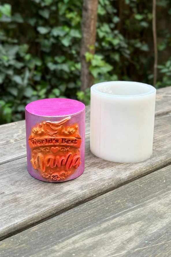 Anneler Günü Silindir Silikon Mum Kalıbı - Resim 3