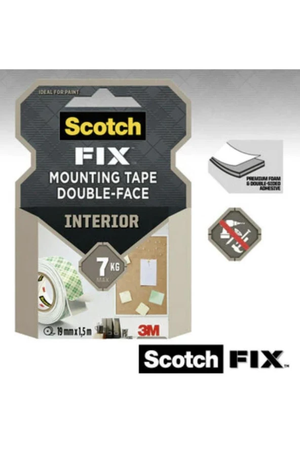 Scotch Fıx 4496g-1915p Içmontaj Bandı 19mm*1,5m