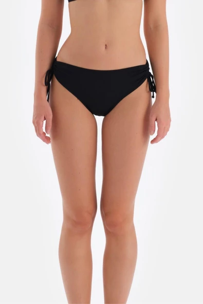 Eros Kadın Siyah Yanı Büzgülü Bikini Alt 3007