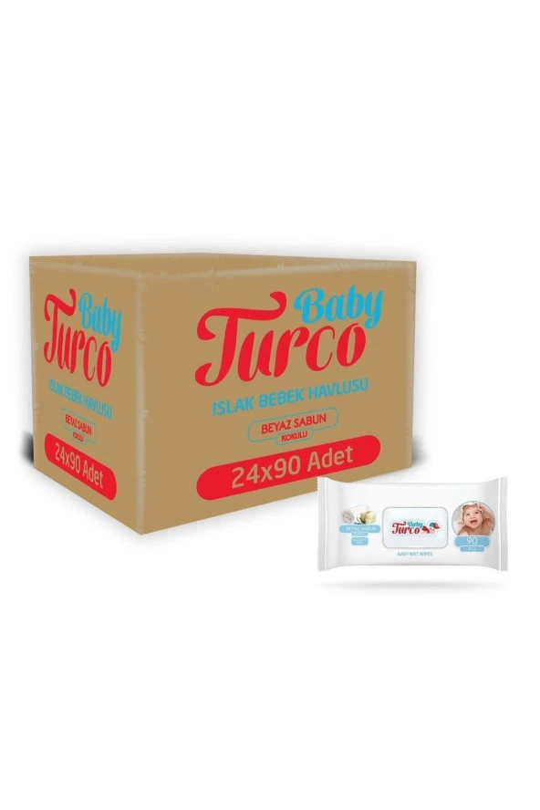 BABY TURCO Beyaz Sabun Kokulu Islak Havlu 24X90 Lı 2160 Yaprak