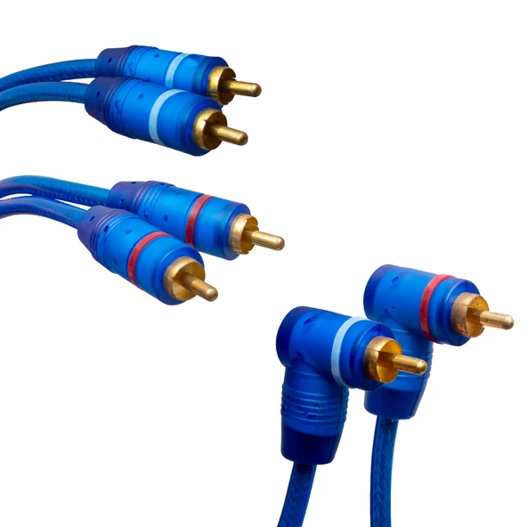 POWERMASTER PM-425 2 RCA ERKEK + 4 RCA ERKEK ŞASELİ 5 METRE MAVİ KABLO - 2