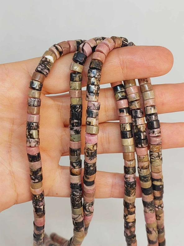 Rodonit Taşı Şekilli 3x6mm Dizi (49346) ürün görseli