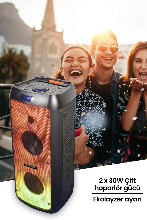 GOLDMASTER X65 TAŞINABİLİR IŞIKLI NEON DJ BOX SES SİSTEMİ BATARYALI - 5