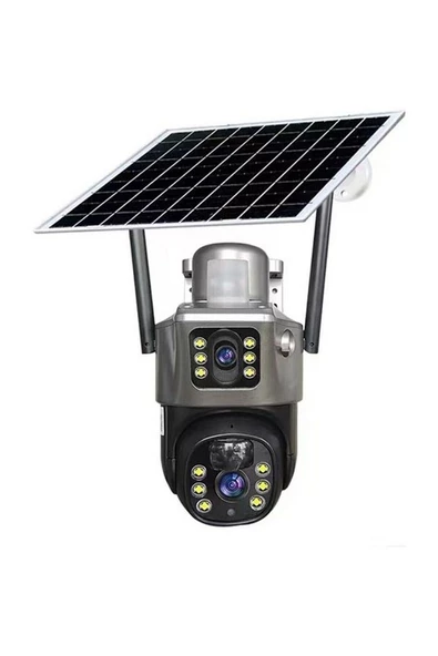 Avenir AV-M12 4g Sim Kartlı 4mp 2 Kameralı Solar Panelli Güneş Enerjili 360° Dönebilen Kamera Uyumlu - Resim 2