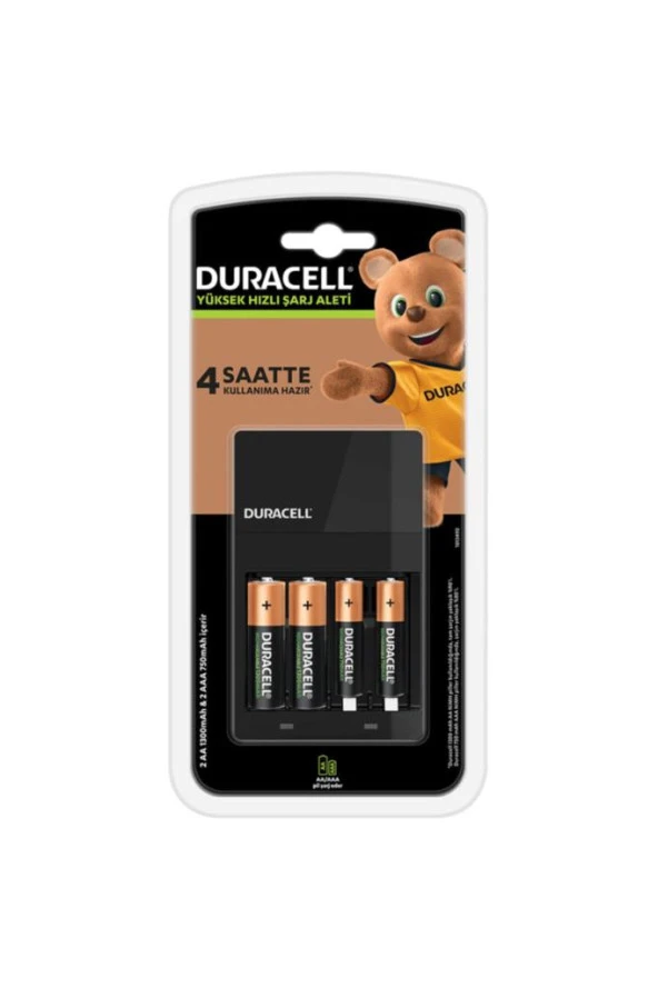 Duracell CEF 14 Şarj Aleti + 2'şer adet AA ve AAA Pil