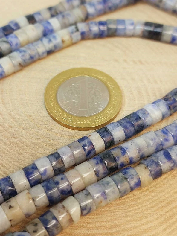 Sodalit Taşı Şekilli 3x6mm Dizi (49354) - Resim 2