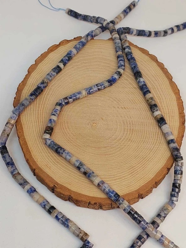 Sodalit Taşı Şekilli 3x6mm Dizi (49354) - Resim 3