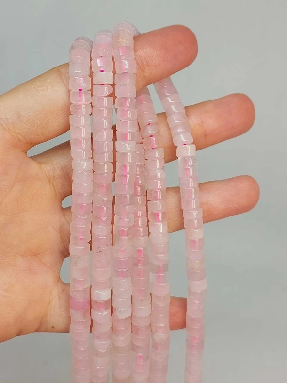Pembe Kuvars Taşı Şekilli 3x6mm Dizi (49358) ürün görseli