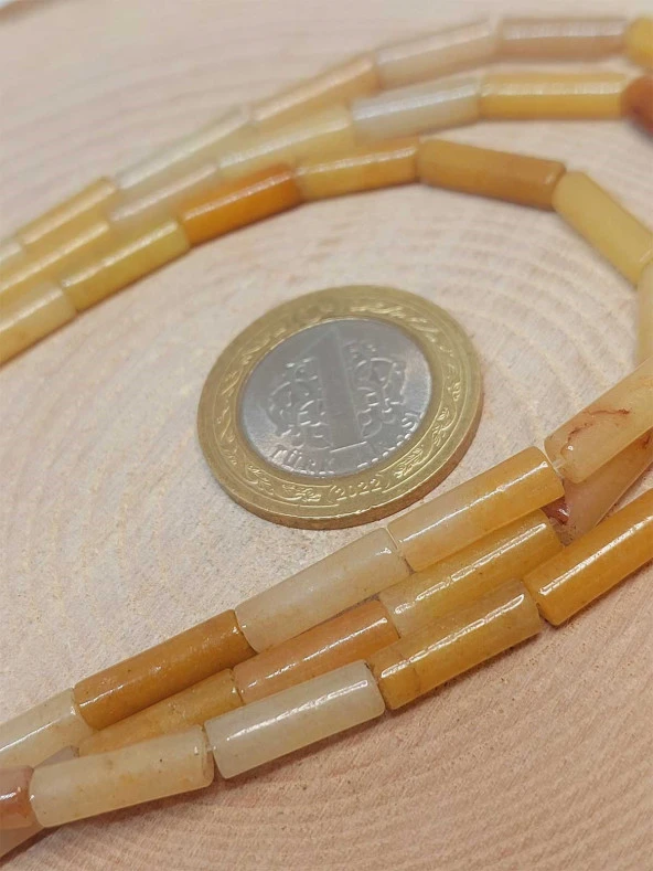 Akik Taşı Silindir Kesim 4x12.5mm Dizi (49362) - Resim 2