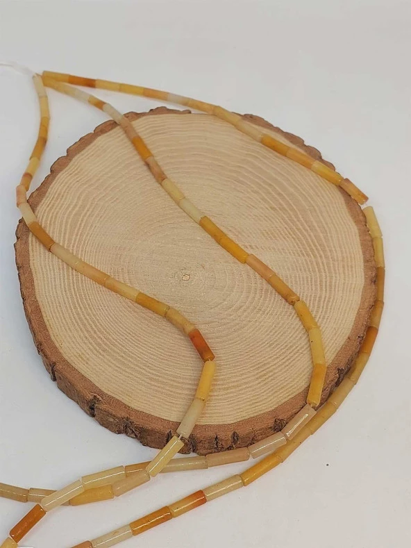 Akik Taşı Silindir Kesim 4x12.5mm Dizi (49362) - Resim 3