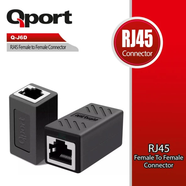 QPORT Q-J6D CAT6 RJ45 DİŞİ DİŞİ ARA KONNEKTÖR