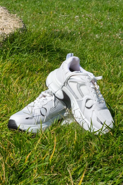 +7 cm Boy Uzatan Gizli Topuklu File Detaylı Kadın Spor Ayakkabı, Sneaker - 5