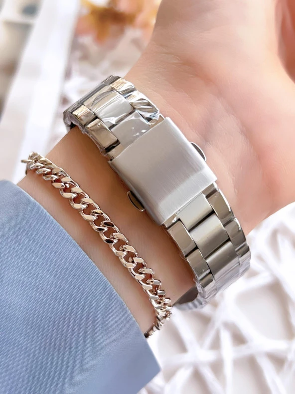 Ferro Gümüş Renk Takvimli Renk Kararmaz Renk Atmaz 3 Atm  Özel Tasarım Kadın Kol Saati EFL2112A - Resim 3