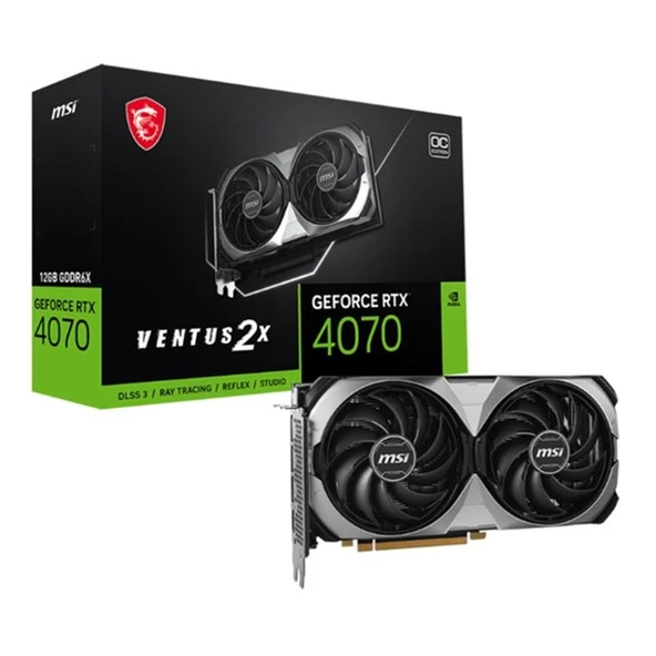 MSI RTX4070 12GB VENTUS 2X E 12G OC GDDR6X 192bit Ekran Kartı