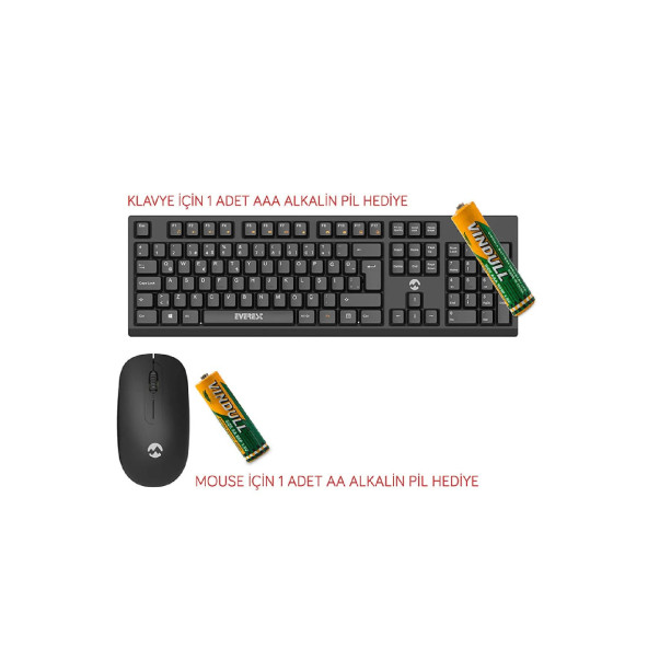 Everest Km-2510 Siyah Kablosuz Q Multi Klavye Mouse - 2