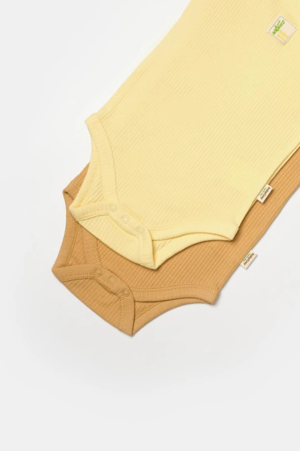 Bebek 2 Parça Kolsuz Body, %50 Bambu - %50 Organik Pamuk, Bebek ve Yenidoğan Serisi - CSYB9013 - 8