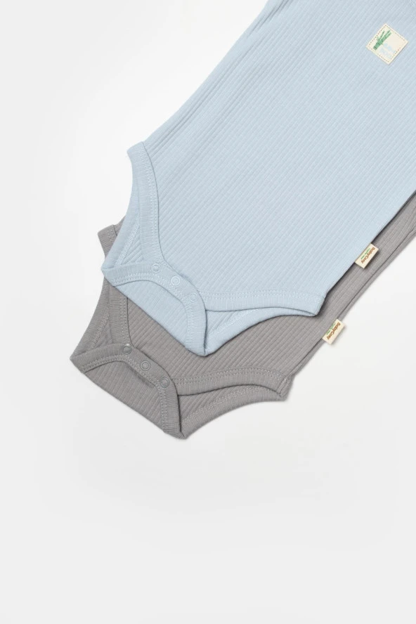 Bebek 2 Parça Kolsuz Body, %50 Bambu - %50 Organik Pamuk, Bebek ve Yenidoğan Serisi - CSYB9014 - 8