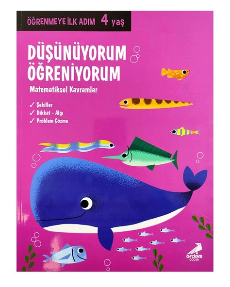 4 Yaş Düşünüyorum Öğreniyorum Kitabı Erdem Yayınları