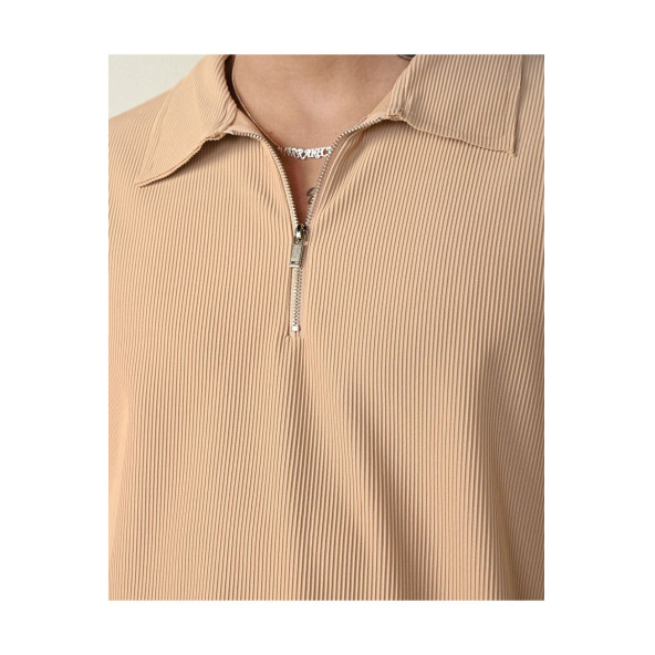 marrakech Ön Fermuarlı Detaylı Tişört - Resim 4