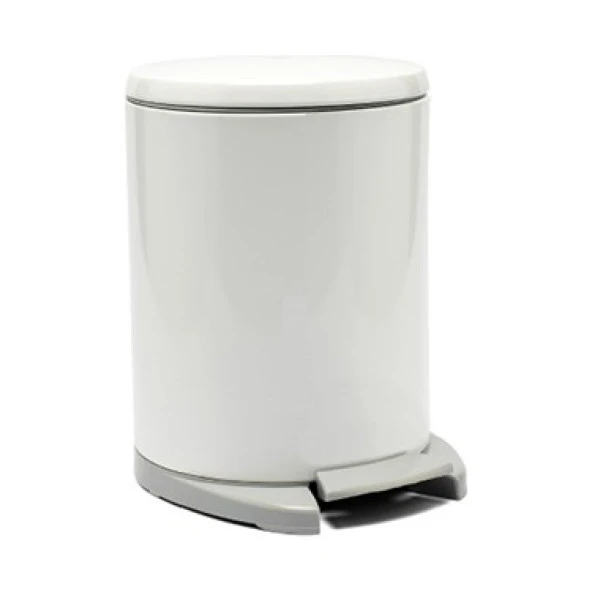 Primanova Cigo Pedallı Çöp Kovası  Beyaz 6lt - Ev M-E41-01-07 - Resim 2